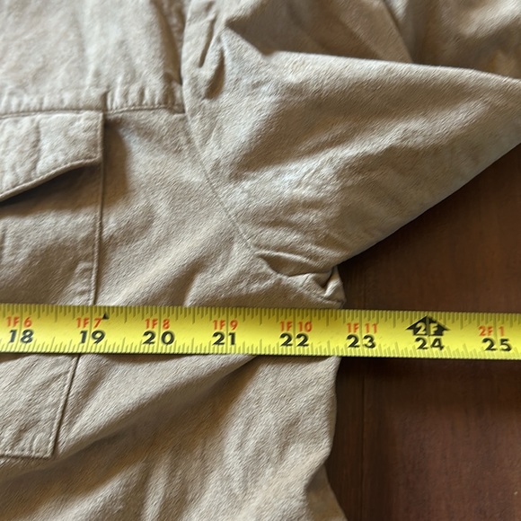 VTG Maus & Hoffman Tan Faux Suede Leather Safari Button Down Mens Shirt Size L - Picture 7 of 11